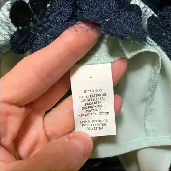 SELF PORTRAIT Womens Flower Lace Navy / Blue overlay dress Sz 8 EUC - Picture 9 of 9